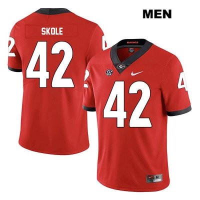 Men's Georgia Bulldogs NCAA #42 Jake Skole Nike Stitched Red Legend Authentic College Football Jersey ZXV1654EZ